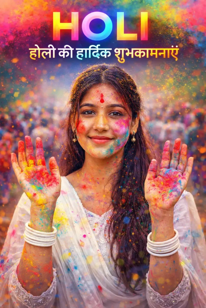 Ultra-Realistic Holi Festival Portrait Photography